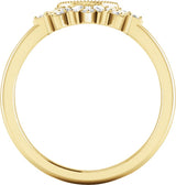 14K Yellow Gold 1/5 CTW Natural Diamond Contour Band