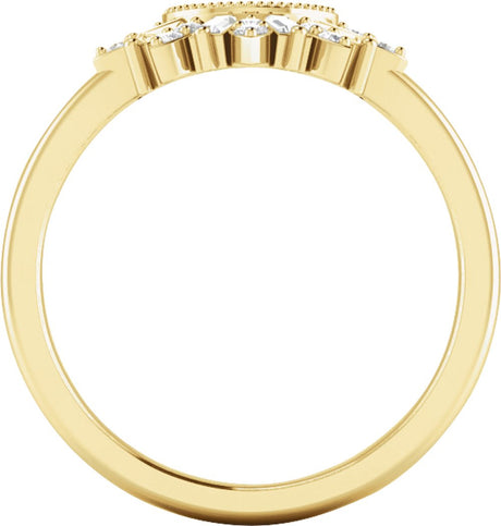 14K Yellow Gold 1/5 CTW Natural Diamond Contour Band