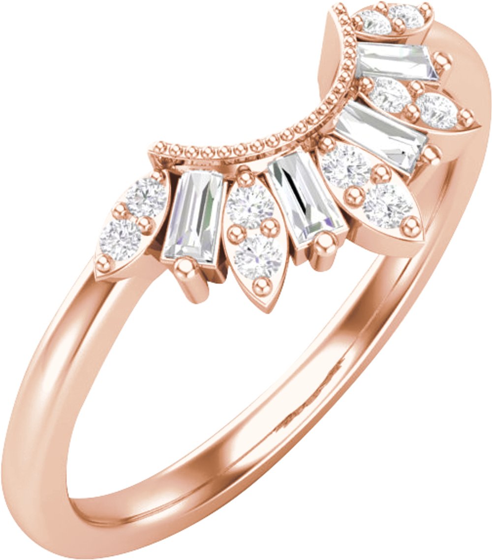 14K Rose Gold 1/5 CTW Natural Diamond Contour Band