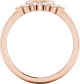 14K Rose Gold 1/5 CTW Natural Diamond Contour Band
