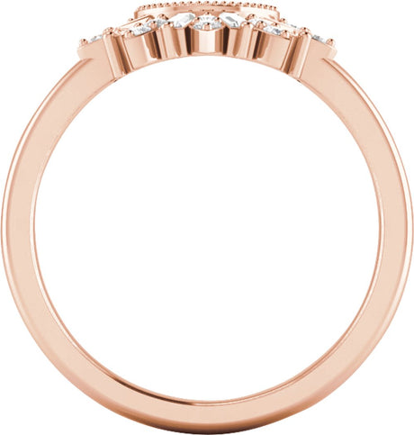 14K Rose Gold 1/5 CTW Natural Diamond Contour Band