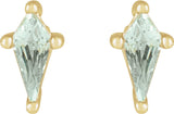 14K Yellow Lab-Grown Green Sapphire Earrings