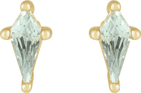 14K Yellow Lab-Grown Green Sapphire Earrings