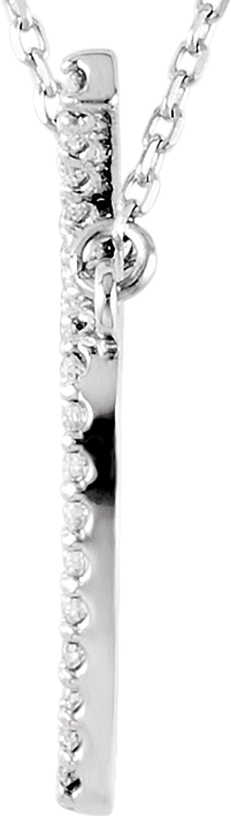 14K White Gold 1/5 CTW Natural Diamond Apple 16" Necklace