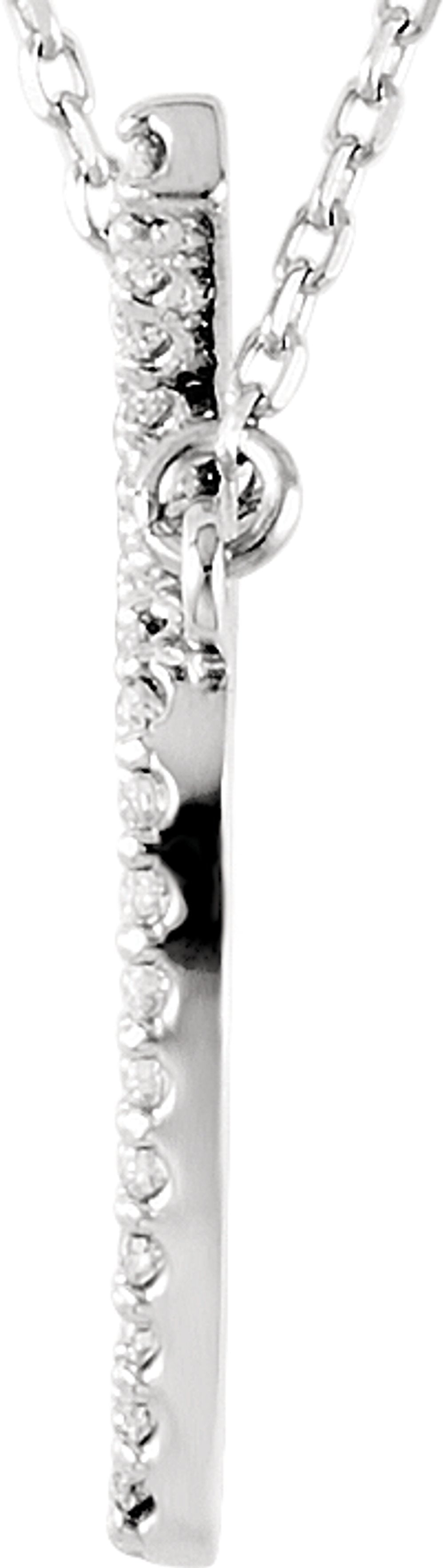 14K White Gold 1/5 CTW Natural Diamond Apple 16" Necklace