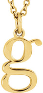 14K Yellow Gold Lowercase Initial g 16" Necklace