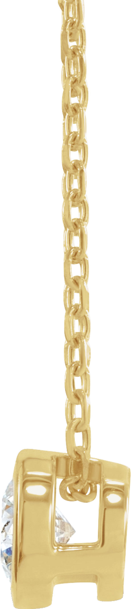 14K Yellow Gold 1/4 CT Natural Diamond Bezel-Set 16-18" Necklace