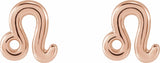 14K Rose Leo Zodiac Earrings