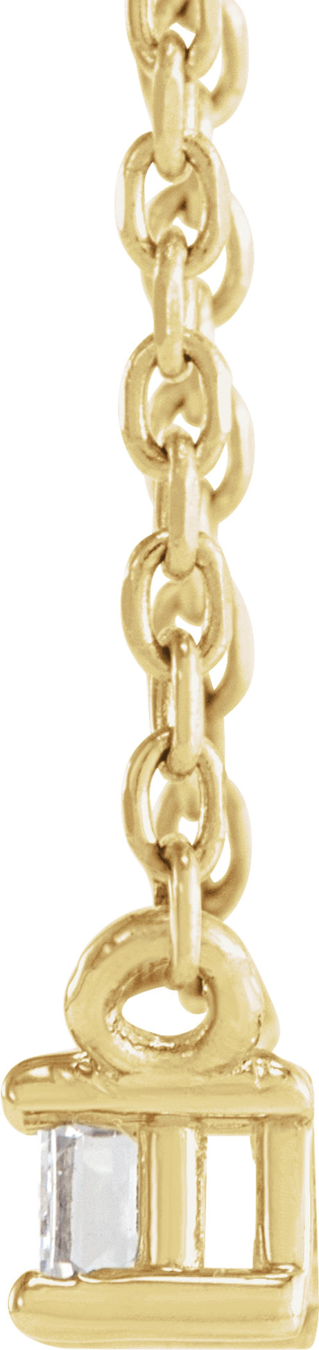14K Yellow Gold .07 CT Natural Diamond Solitaire 18" Necklace