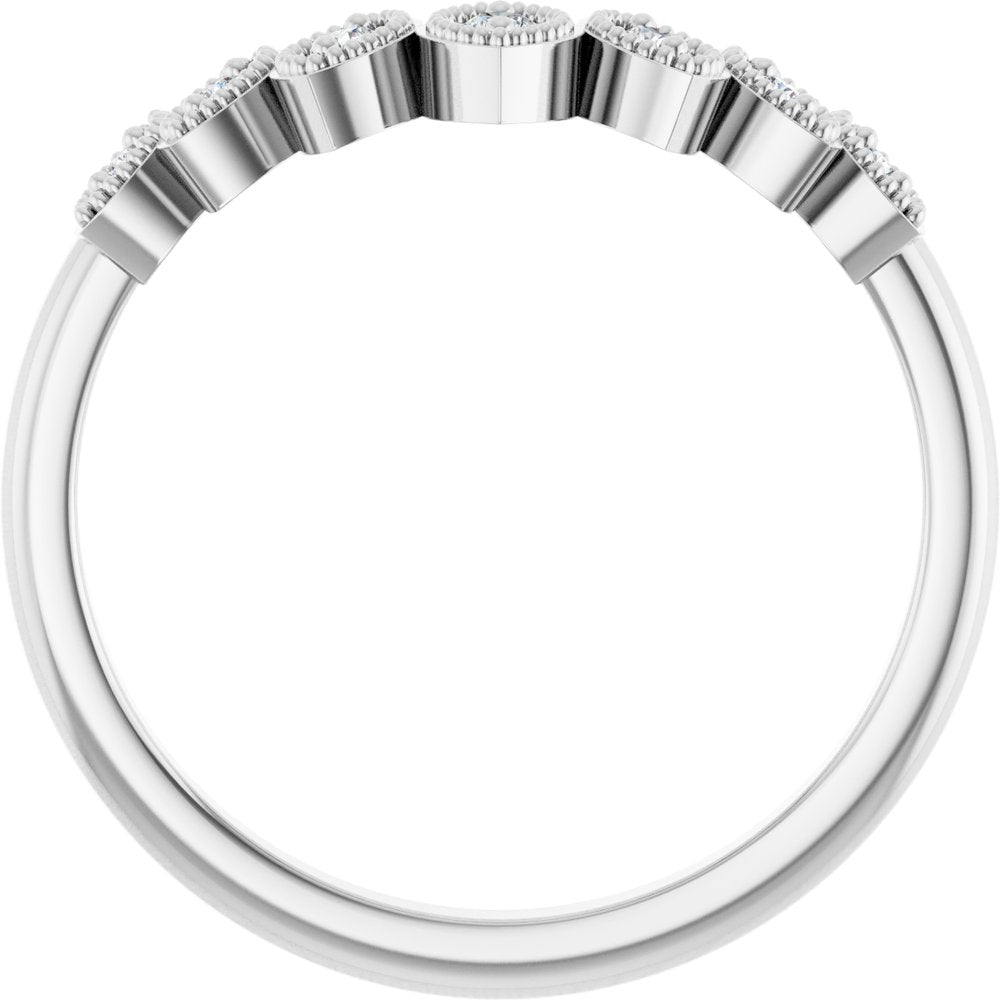 14K White .06 CTW Natural Diamond Contour band