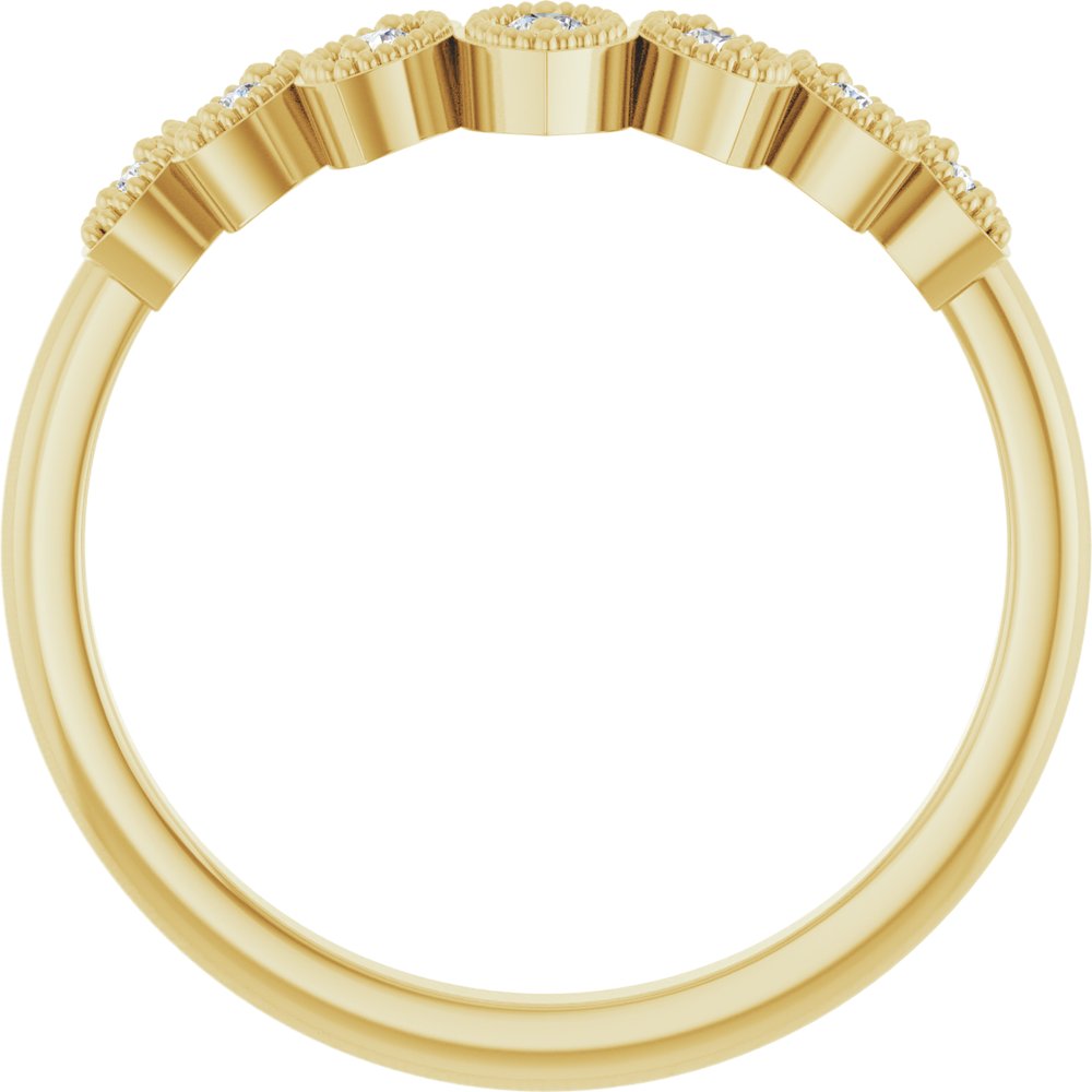 14K Yellow .06 CTW Natural Diamond Contour band