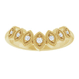 14K Yellow .06 CTW Natural Diamond Contour band