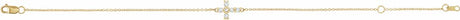 14K Yellow Gold 1/8 CTW Rose-Cut Natural Diamond Sideways Cross 6 1/2-7 1/2" Bracelet
