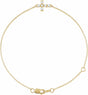 14K Yellow Gold 1/8 CTW Rose-Cut Natural Diamond Sideways Cross 6 1/2-7 1/2" Bracelet