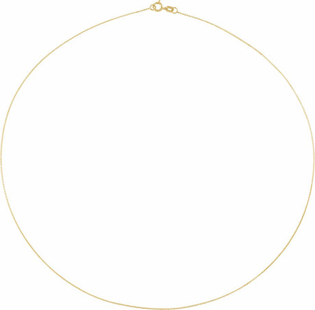 14K Yellow .65 mm Diamond-Cut Cable 18" Chain