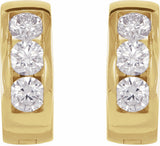14K Yellow Gold 1/3 CTW Lab-Grown Diamond 10 mm Hinged Hoop Earrings