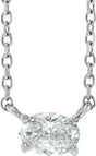 14K White 1/2 CTW Lab-Grown Diamond Solitaire 16-18" Necklace