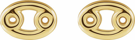 14K Yellow Cancer Zodiac Earrings