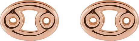 14K Rose Cancer Zodiac Earrings