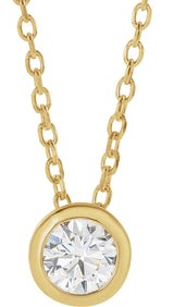 14K Yellow Gold 1/4 CT Natural Diamond Bezel-Set 16-18" Necklace
