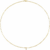 14K Yellow .07 CT Natural Diamond Micro Bezel-Set 16" Necklace