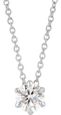 14K White Gold 1/2 CT Lab-Grown Diamond Solitaire 16-18" Necklace
