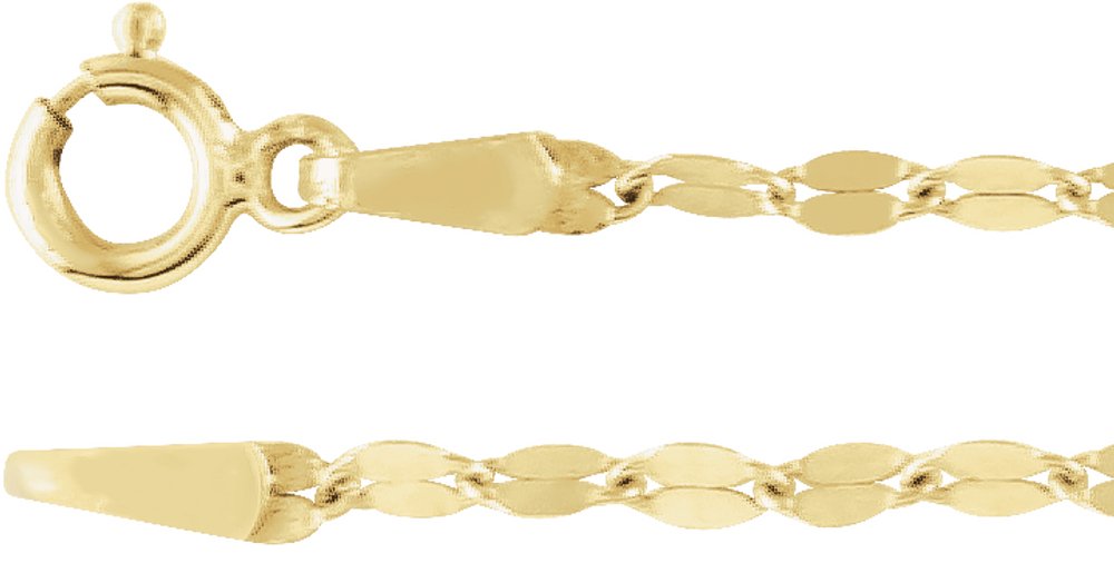 14K Yellow Gold 1.9 mm Keyhole 20" Chain