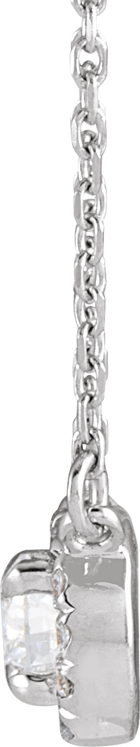 14K White 1/3 CTW Lab-Grown Diamond French-Set 16-18" Necklace