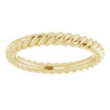 14K Yellow 2.5 mm Skinny Rope Band