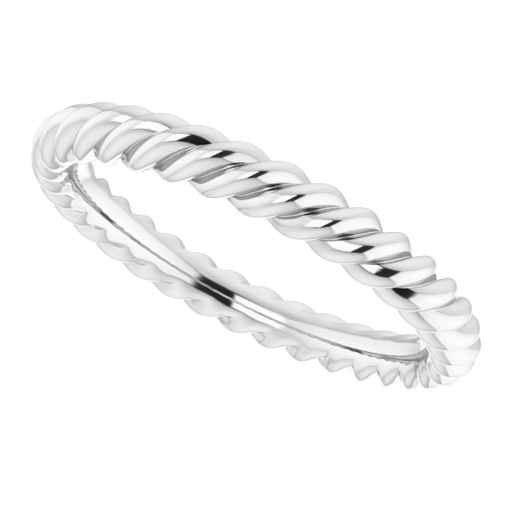 Sterling Silver 2.5 mm Skinny Rope Band Size 4.5