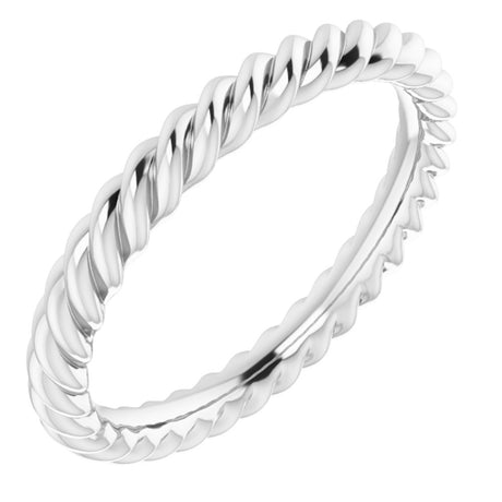 Sterling Silver 2.5 mm Skinny Rope Band Size 4.5
