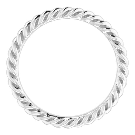 Sterling Silver 2.5 mm Skinny Rope Band Size 4.5