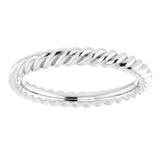 Sterling Silver 2.5 mm Skinny Rope Band Size 4.5