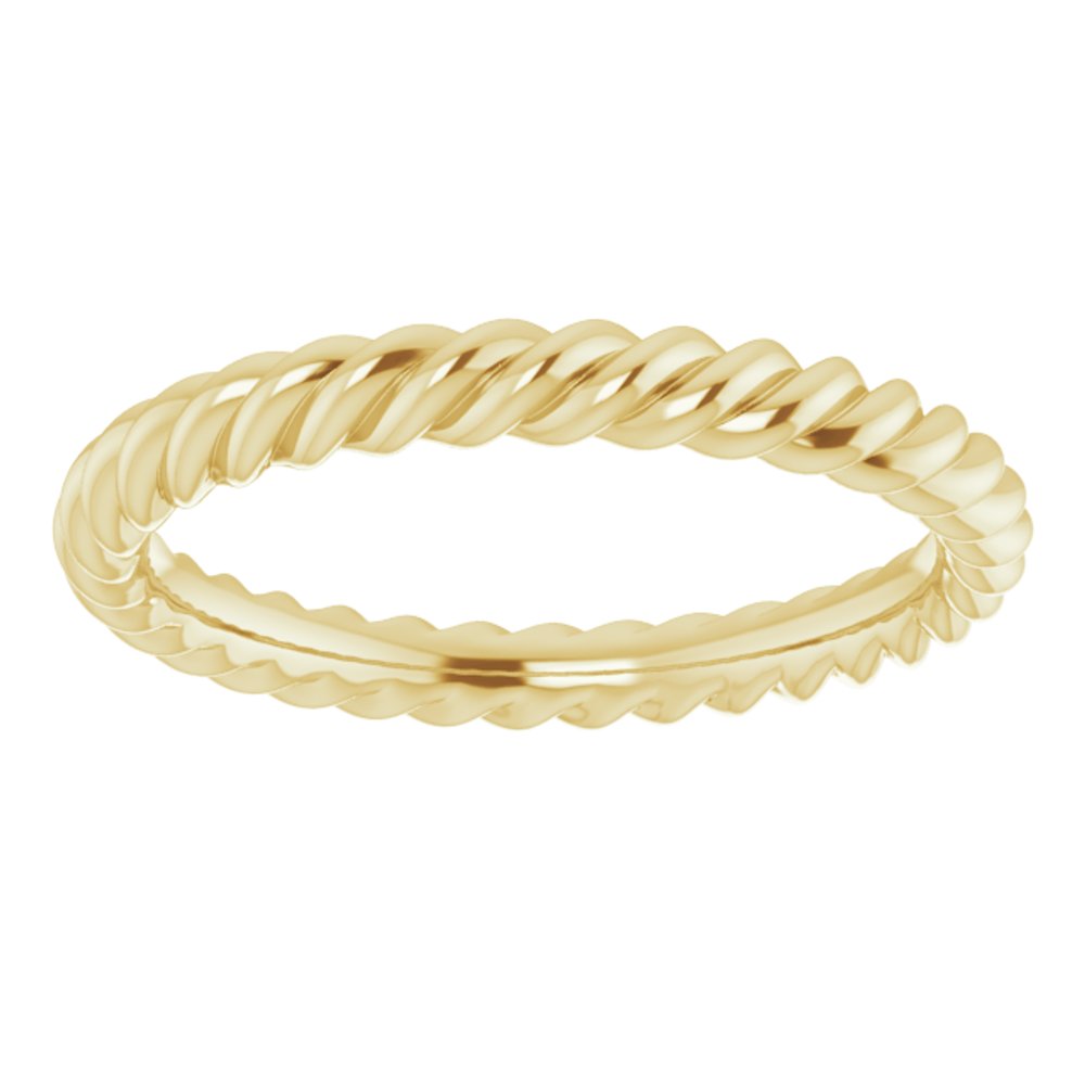 14K Yellow Gold 2.5 mm Skinny Rope Band Size 5