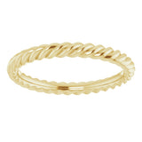 10K Yellow Gold 2.5 mm Skinny Rope Band Size 7