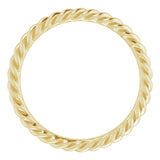 10K Yellow Gold 2.5 mm Skinny Rope Band Size 7