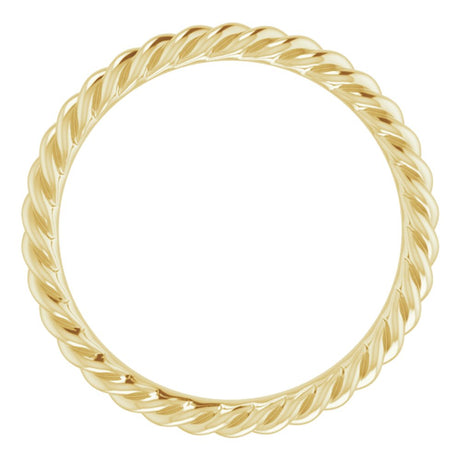 10K Yellow Gold 2.5 mm Skinny Rope Band Size 7