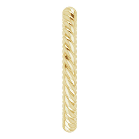 10K Yellow Gold 2.5 mm Skinny Rope Band Size 7