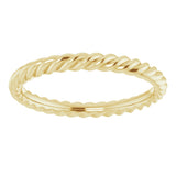 18K Yellow 2.5 mm Skinny Rope Band Size 8