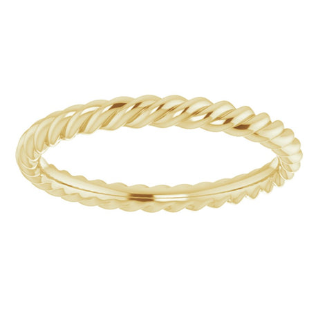 18K Yellow 2.5 mm Skinny Rope Band Size 8