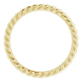 18K Yellow 2.5 mm Skinny Rope Band Size 8