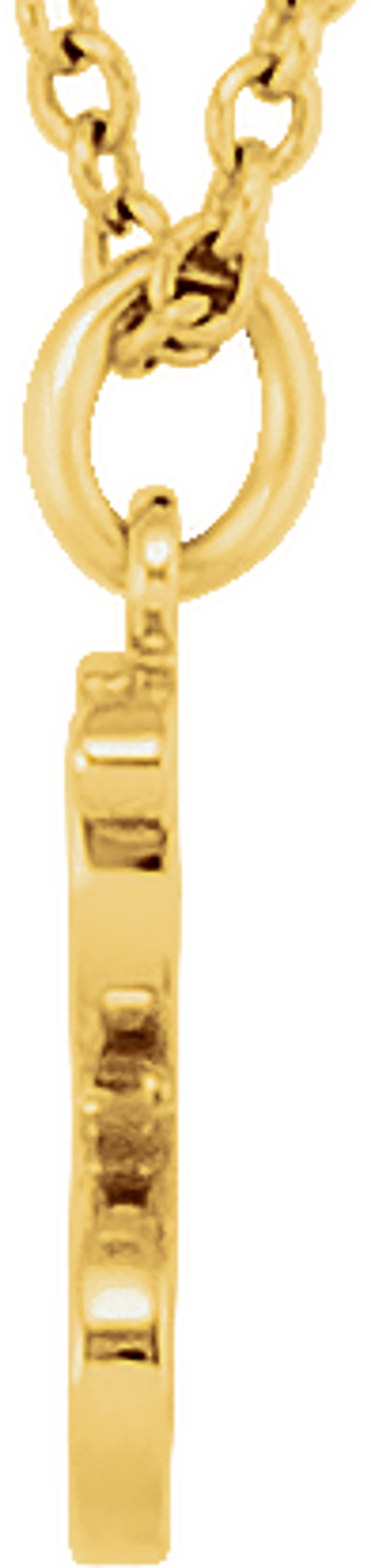 14K Yellow Gold Lowercase Initial g 16" Necklace