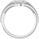Sterling Silver 8.7 mm Beaded Cameo Medallion Ring