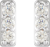14K White 1/10 CTW Natural Diamond Bar Earrings