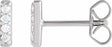 14K White Gold 1/8 CTW Natural Diamond Bar Earrings