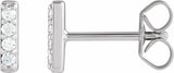 14K White Gold 1/8 CTW Natural Diamond Bar Earrings