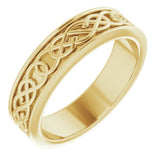 14K Yellow 5 mm Celtic-Inspired Flat Band Size 5.5