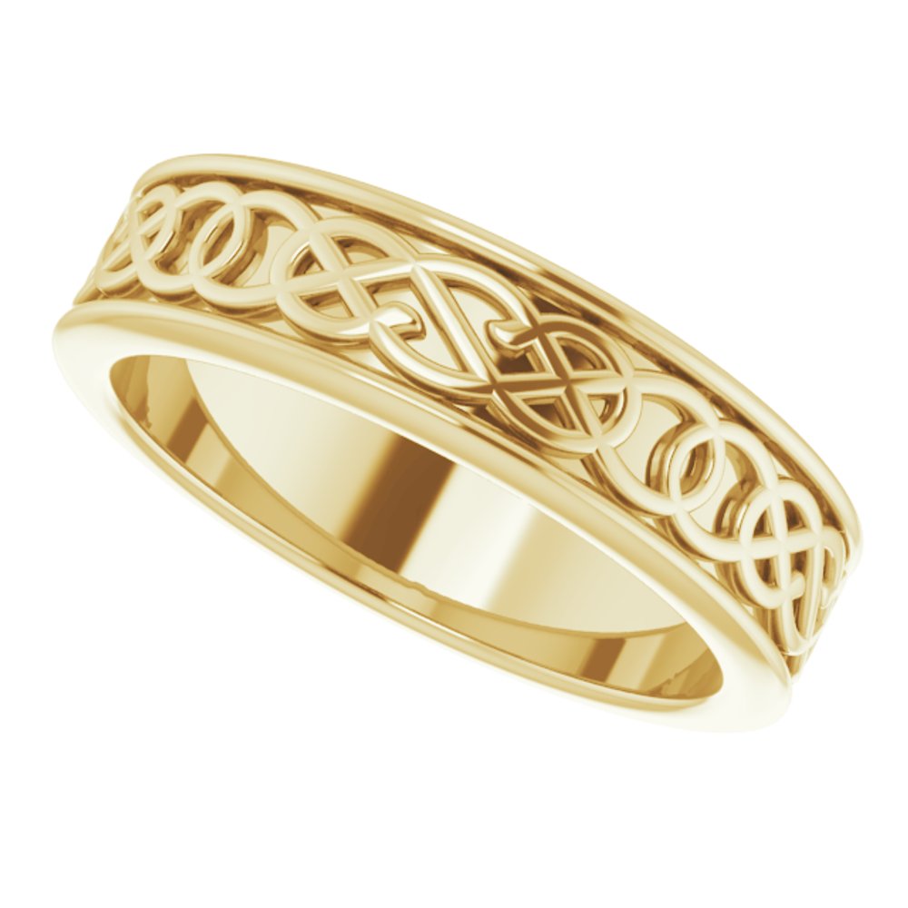 14K Yellow 5 mm Celtic-Inspired Flat Band