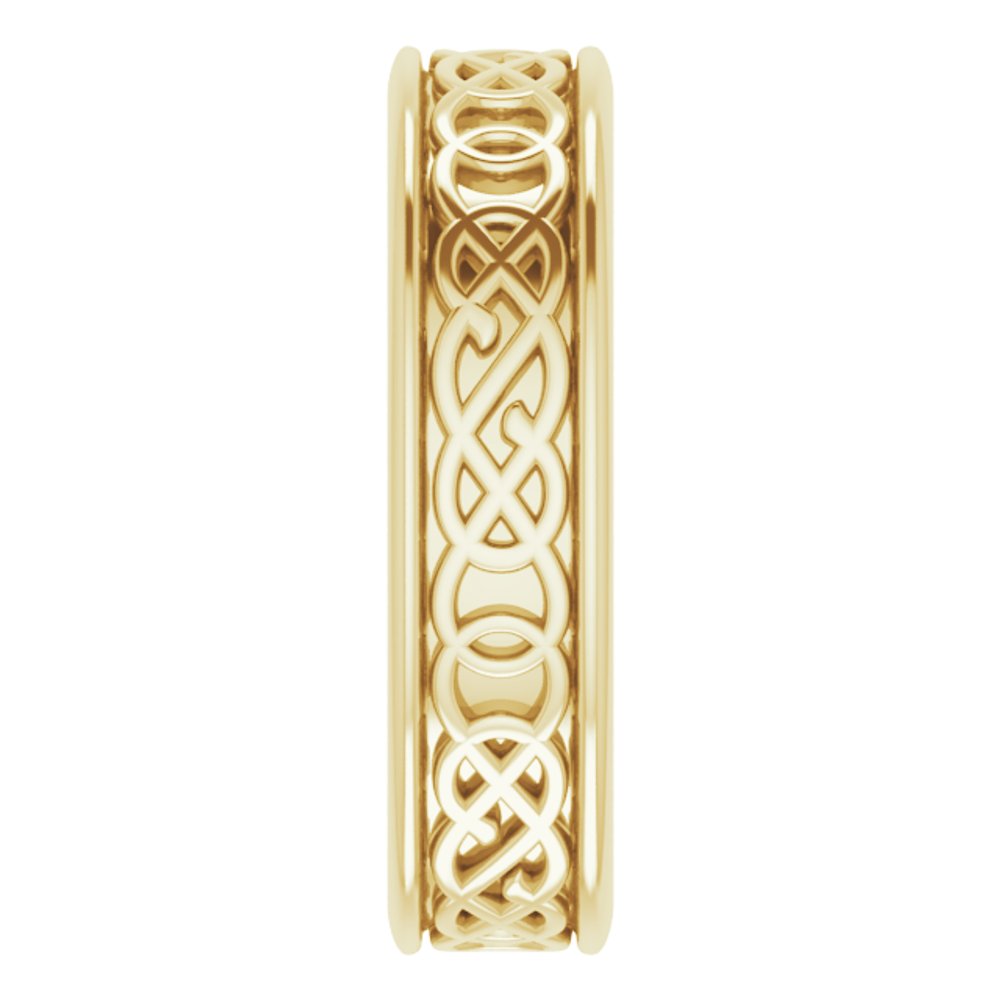14K Yellow 5 mm Celtic-Inspired Flat Band
