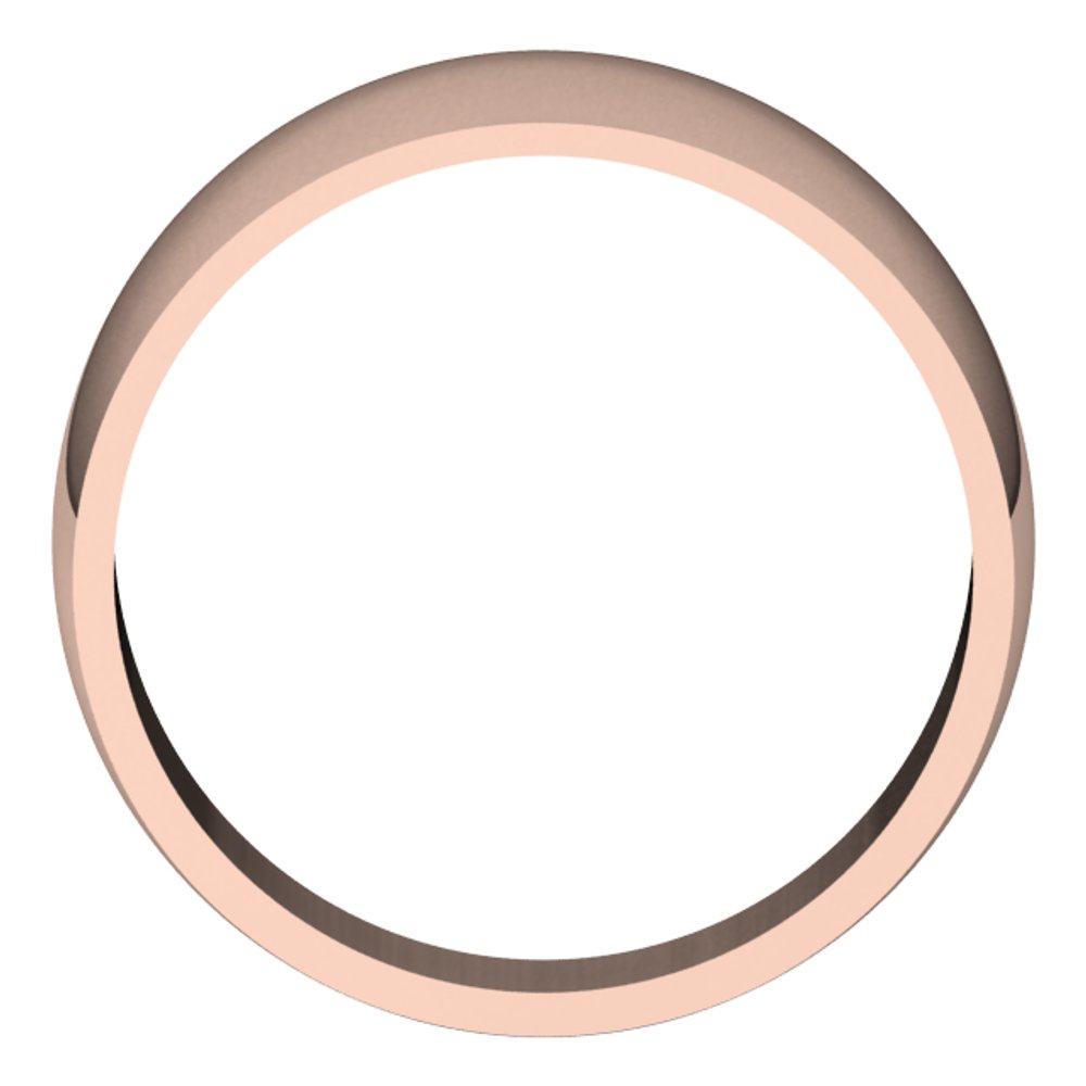 10K Rose 9 mm Tapered Half Round Band Size 10